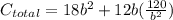 C_{total}=18b^{2}+12b(\frac{120}{b^{2}})