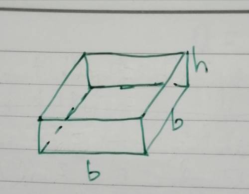 A rectangular box with a square base and no top is being constructed to hold a volume of 120 cm3. Th