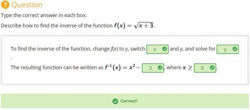 Describe how to find the inverse of the function.

To find the inverse of the function, change f(x)