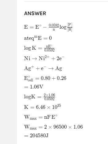 QUESTION TWO

(a) Derive Nernst equation for measuring the EMF of the cell(b) Calculate the emf of t