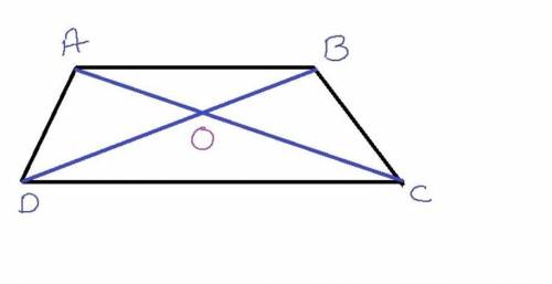 In trapiziod ABCD with bases AB and DC , diagonals intersect at point O. Find the length of diagonal
