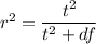 r^2 = \dfrac{t^2}{t^2 + df}