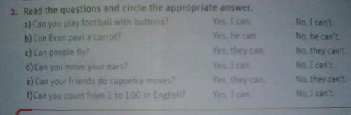Answer the next questions about the read, circle the right answer