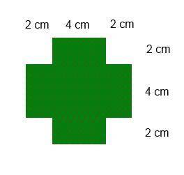 A green cross is formed by placing two rectangles of dimensions 8cm×4cm over

 
each other. What is