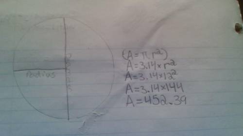 Find the area of a circle with radius = 12cm give your answer rounded to 3SF