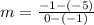 m=\frac{-1-\left(-5\right)}{0-\left(-1\right)}
