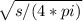 \sqrt{s / (4*pi)}