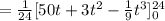 =\frac{1}{24}[50t+3t^2-\frac{1}{9}t^3]^{24}_{0}