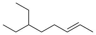 Give the name of the following molecule. a compound with a total of 10 carbons with one double bond 