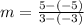 m = \frac{5 - (-5)}{3 - (-3)}