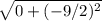 \sqrt{0+(-9/2)^2}