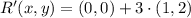 R'(x,y) = (0,0) +3\cdot (1,2)