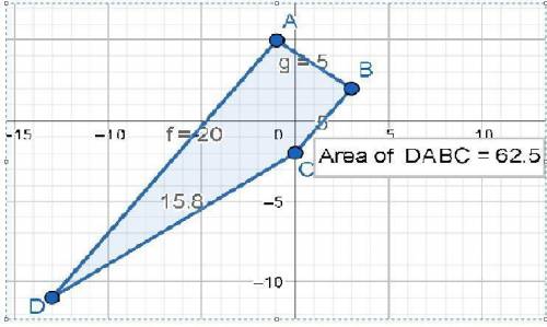 What is the area trapezoid ABCD A(-1,5) B(3,2) C(0,-2) D(-13,-11)