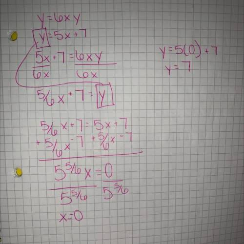 Brainliest

Use substitution to find the ordered pair of the following system of equations:
y=6xy 
y