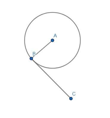 In circle r, rd(line over it) is a radius and df (line over it) is a tangent segment which statement