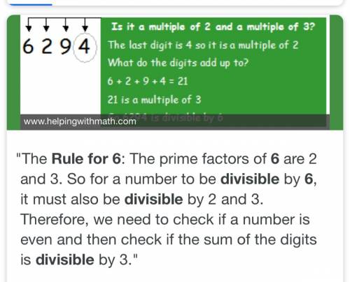 What is the divisibility rule of 6?