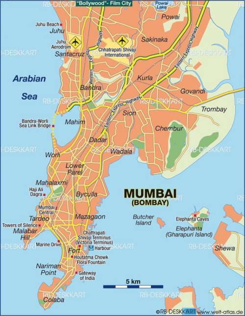 Which of the following bodies of water is found off the coast of mumbai?  a- the bay of bengal  b- t