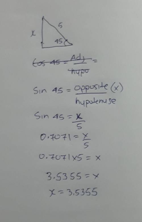 Identify the value of x. Give your answers in the simplest radical form.