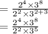 =\frac{2^4\times 3^8}{2^2\times 3^{2+3}}\\=\frac{2^4\times 3^8}{2^2\times 3^{5}}
