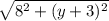 \sqrt{8^2+(y+3)^2}