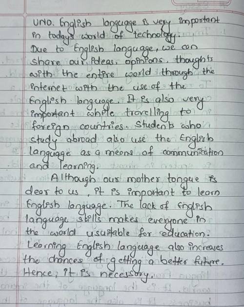. Write an essay about importance of English language.and its conservation)