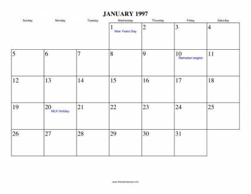 January 1997 calendar war teeth sahit