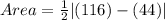 Area = \frac{1}{2}|(116)-(44)|