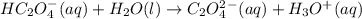 HC_2O_4^-(aq)+H_2O(l)  \rightarrow C_2O_4^2^-(aq) + H_3O^+(aq)
