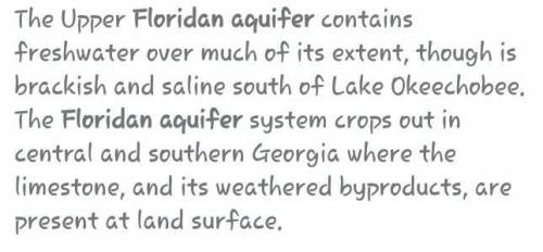What kind of water is located in the Floridan Aqufier?