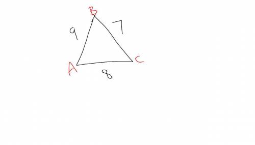 Which list has the angles of ABC in order from smallest to largest ?