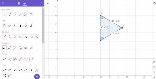 You will use geogebra to classify triangles by measuring their sides and angles. to get started, ope