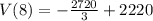 V(8) = -\frac{2720}{3} +2220