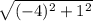 \sqrt{(-4)^2+1^2}