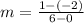 m=\frac{1-\left(-2\right)}{6-0}