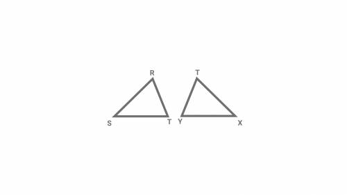 Complete the pairs of corresponding parts if △RST ≅ △TXY.

∠STR =
∠ XYT
∠ TXY
∠ XTY