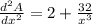 \frac{d^2A}{dx^2}=2+\frac{32}{x^3}