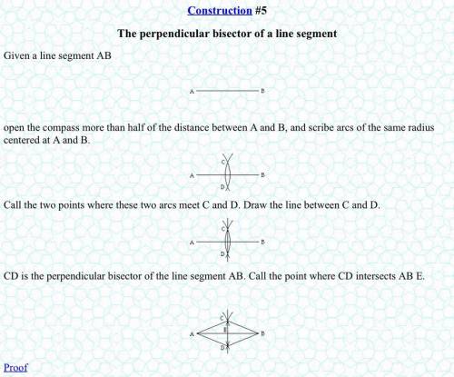how can you copy a perpendicular bisector using a straightedge, a compass, and a pencil, give step b