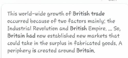 Why did The British have to Develop international trade?