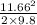 \frac{11.66^2}{2\times 9.8}