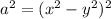 a^2= (x^2 -y^2)^2
