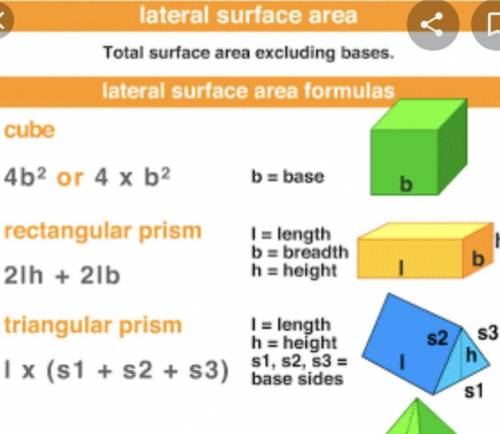 4. A triangular prism is shown below.

8 m
7 m
7 m
12 m
1
What is the lateral surface area of this p