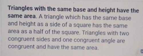 If a triangle has the same base and height will it have the same area