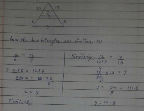 Help me please .
Solve for the unknown variable for the following similar shapes.