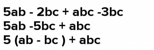 Simplify 5ab-2bc+abc-3bc plz help