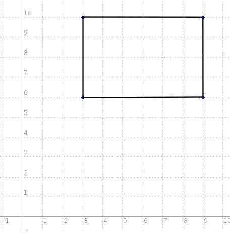 The coordinates for a rectangle are (3,10) (9,10) (9,6) and (3,6). what is the area