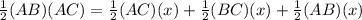 \frac{1}{2}(AB)(AC)=\frac{1}{2}(AC)(x)+\frac{1}{2}(BC)(x)+\frac{1}{2}(AB)(x)