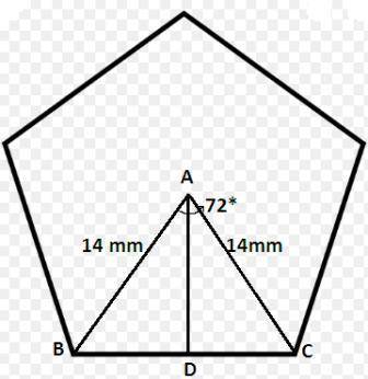 Find the area of the

regular figure below:
A) 466 mm2
B) 430 mm2
C) 404 mm2
D) 495 mm2
E) 512 mm2
e