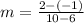 m=\frac{2-\left(-1\right)}{10-6}