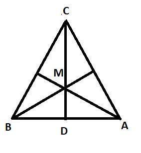 CD is a median of triangle ABC and M is the

centroid. If CM = x +5 and CD = 5x + 1,
what is the val