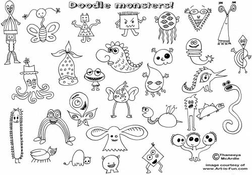 what should I draw I make monsters like a haircut monster add pictures to help me make a Monster ple